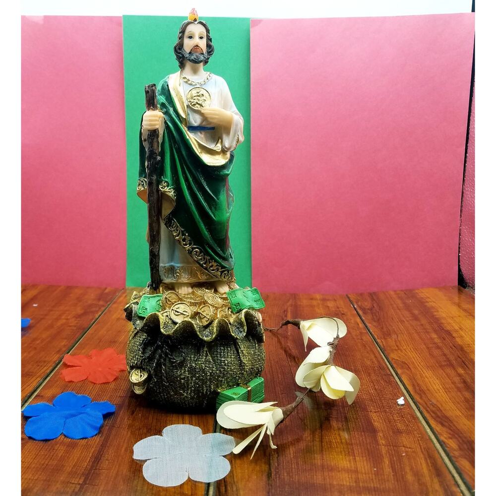 10" Saint  Jude Figure Statue Money Sack I San Judas Saco Monedas
